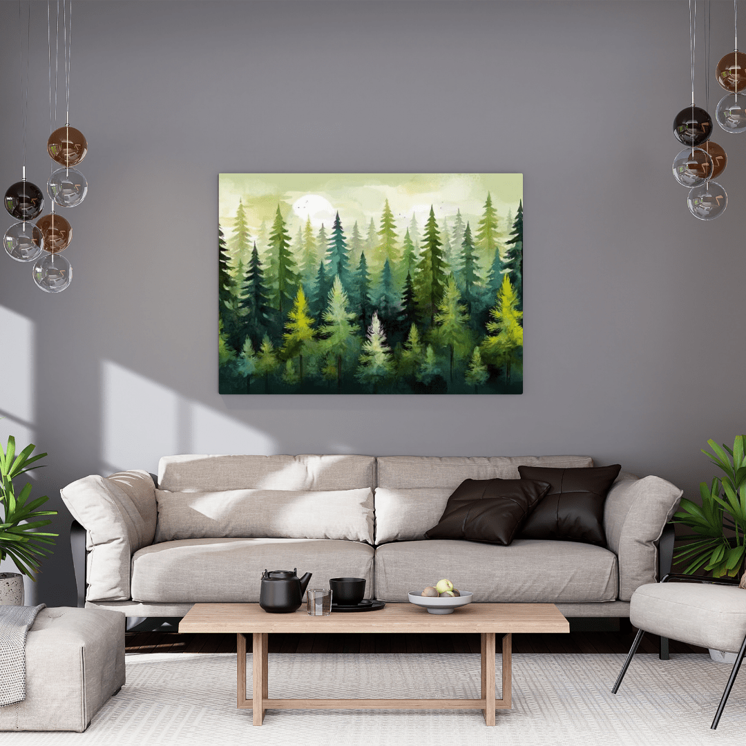 Green Pine Forest - Wall Art - Aestheticanvas