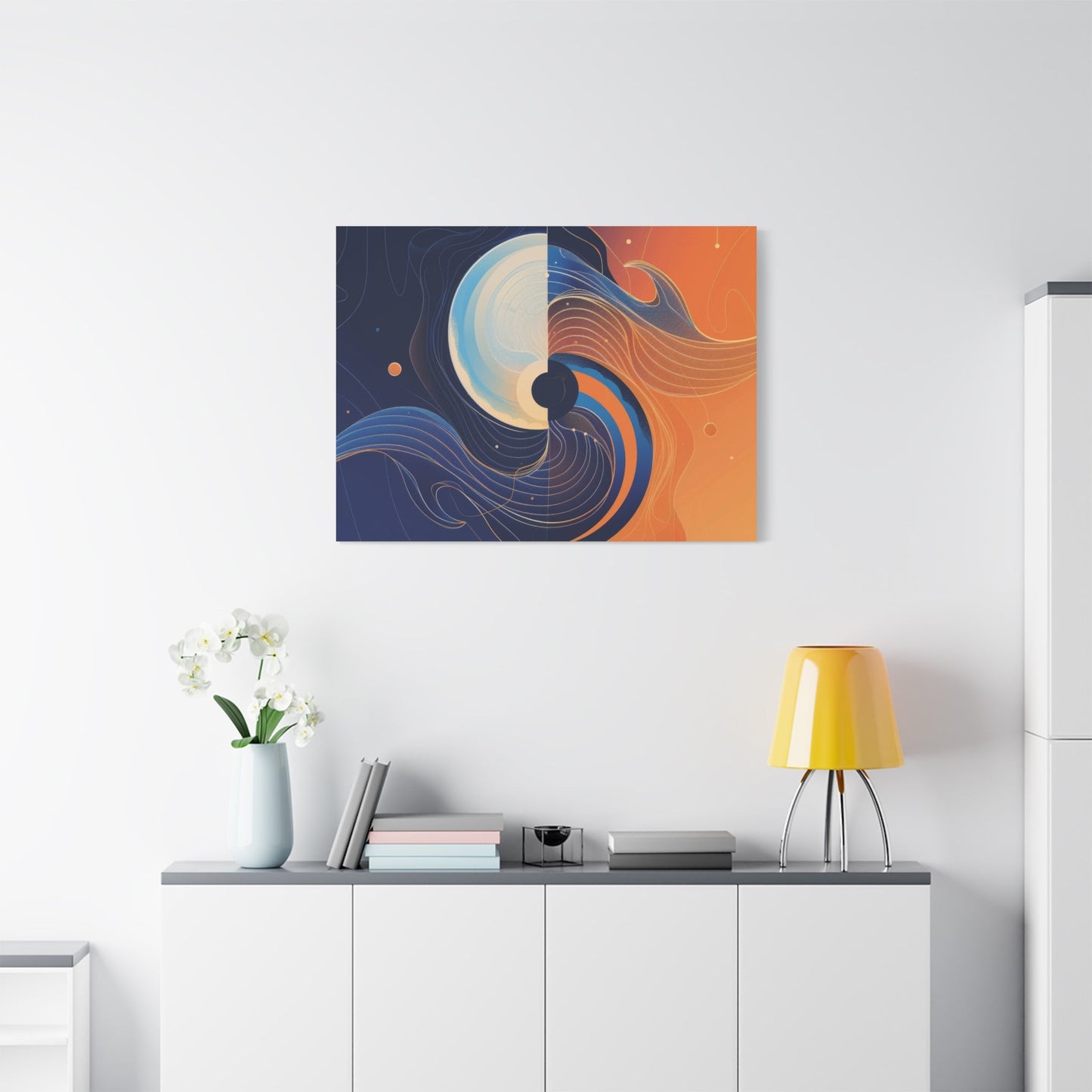 Harmonious Duality Fusion Art - Abstract Wall Art - Aestheticanvas