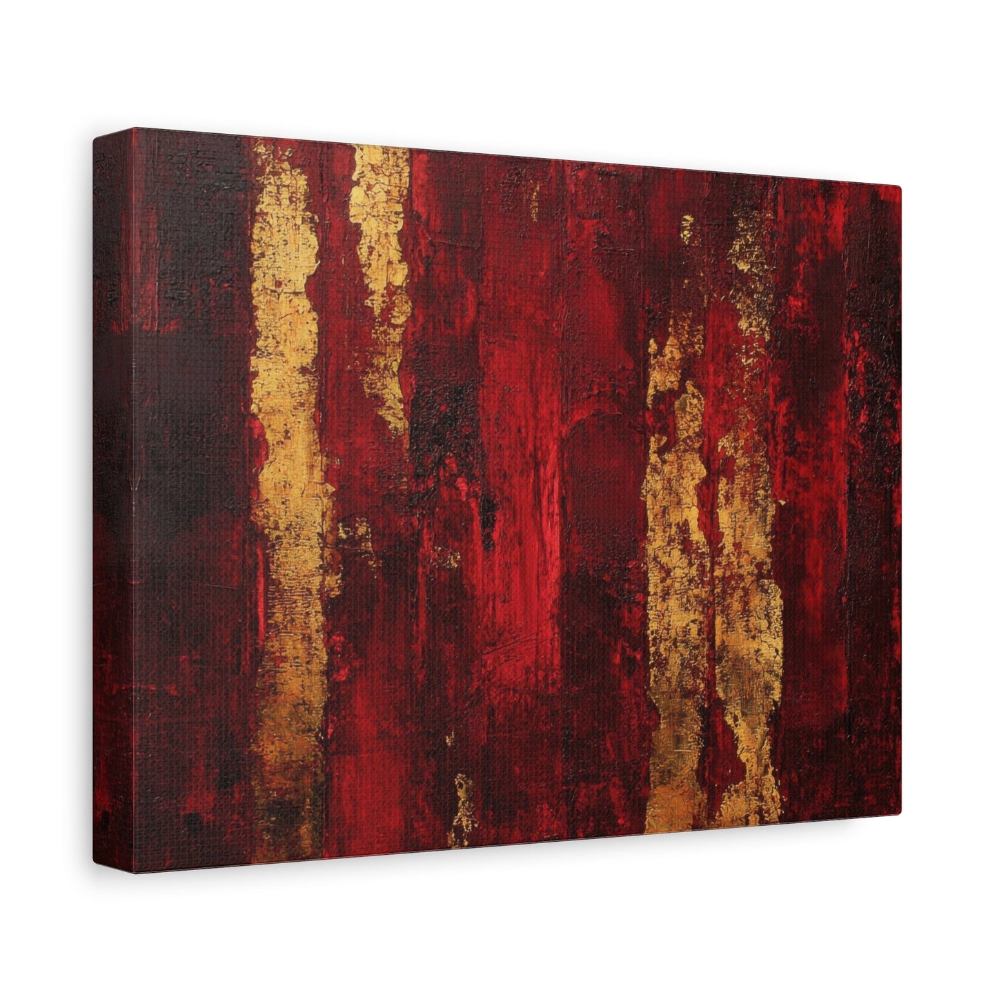 Harmony of Red and Gold - Abstract Wall Art - Aestheticanvas