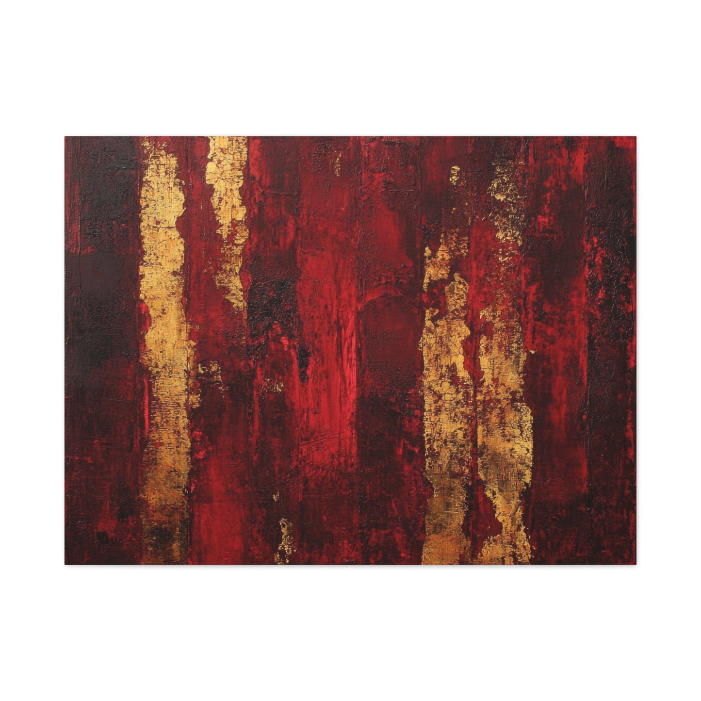 Harmony of Red and Gold - Abstract Wall Art - Aestheticanvas