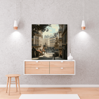 Haussmannian Paris Street Scene - Cityscape Wall Art - Aestheticanvas