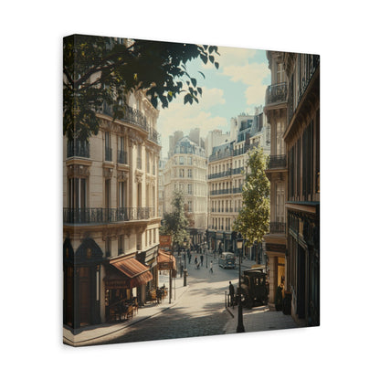 Haussmannian Paris Street Scene - Cityscape Wall Art - Aestheticanvas