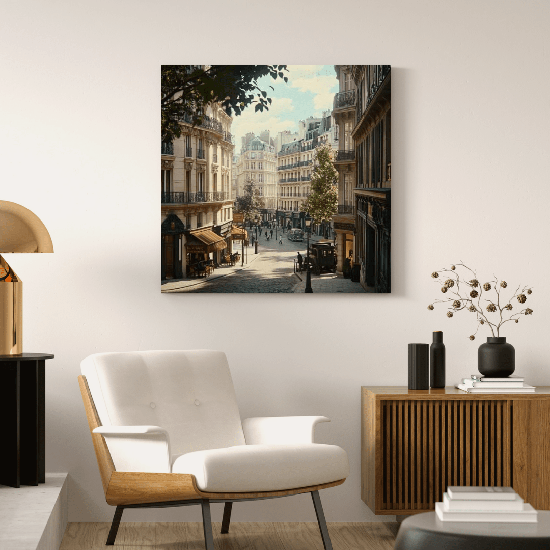 Haussmannian Paris Street Scene - Cityscape Wall Art - Aestheticanvas