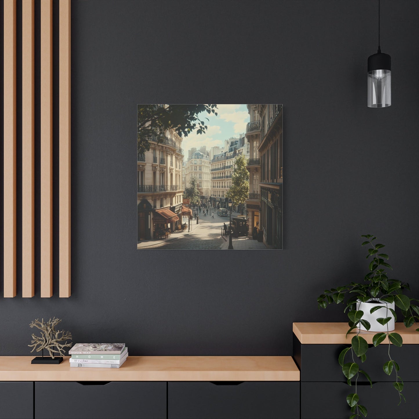 Haussmannian Paris Street Scene - Cityscape Wall Art - Aestheticanvas