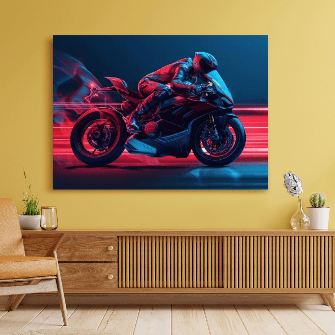 High - Speed Motorbike Racer - Sport Wall Art - Aestheticanvas