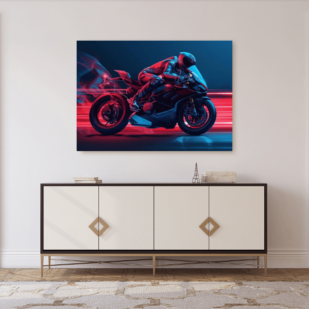 High - Speed Motorbike Racer - Sport Wall Art - Aestheticanvas