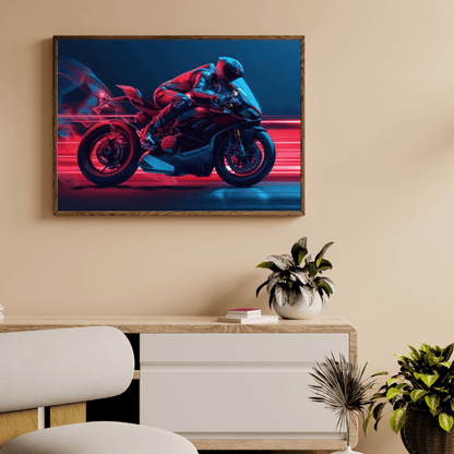 High - Speed Motorbike Racer - Sport Wall Art - Aestheticanvas