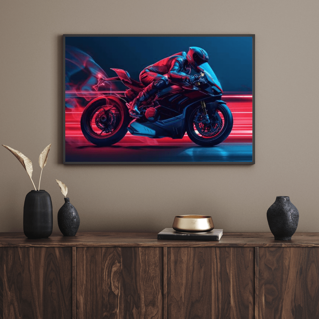 High - Speed Motorbike Racer - Sport Wall Art - Aestheticanvas