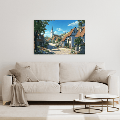 Idyllic European Village Scene - Landscape Wall Art - Aestheticanvas