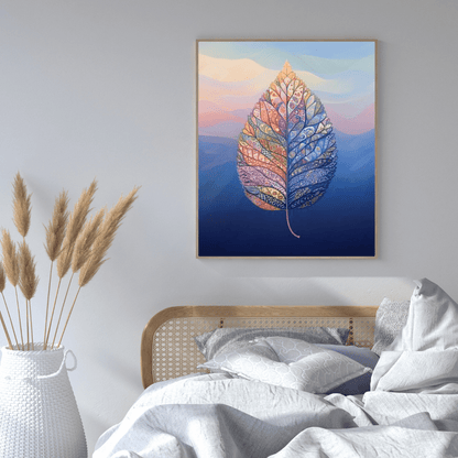 Intricate Vivid Leaf - Abstract Wall Art - Aestheticanvas