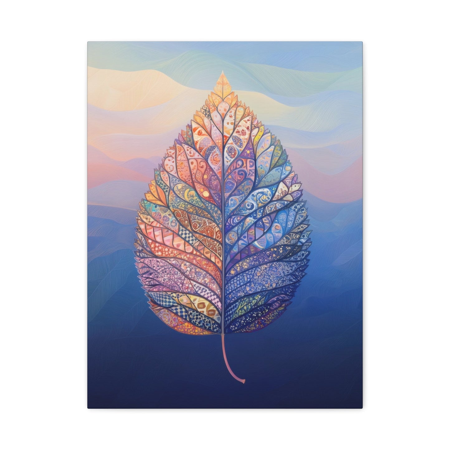 Intricate Vivid Leaf - Abstract Wall Art - Aestheticanvas