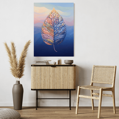 Intricate Vivid Leaf - Abstract Wall Art - Aestheticanvas