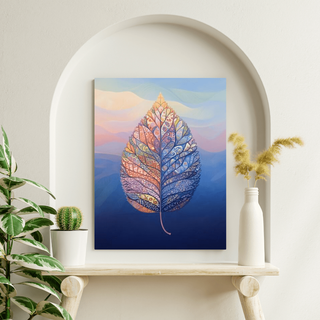 Intricate Vivid Leaf - Abstract Wall Art - Aestheticanvas