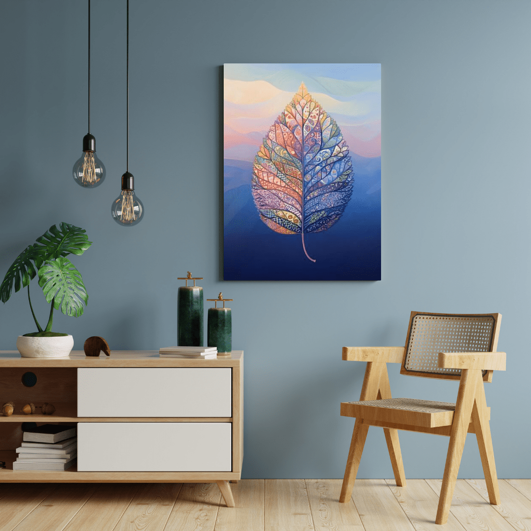 Intricate Vivid Leaf - Abstract Wall Art - Aestheticanvas