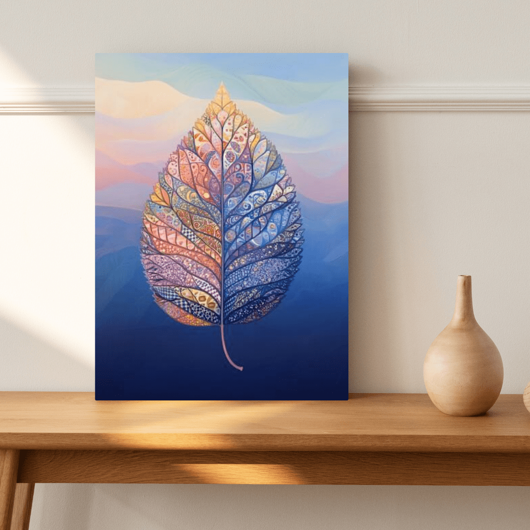 Intricate Vivid Leaf - Abstract Wall Art - Aestheticanvas