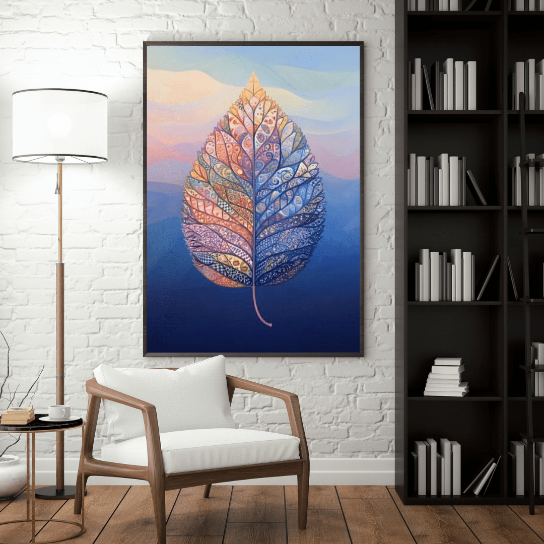 Intricate Vivid Leaf - Abstract Wall Art - Aestheticanvas