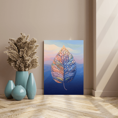 Intricate Vivid Leaf - Abstract Wall Art - Aestheticanvas