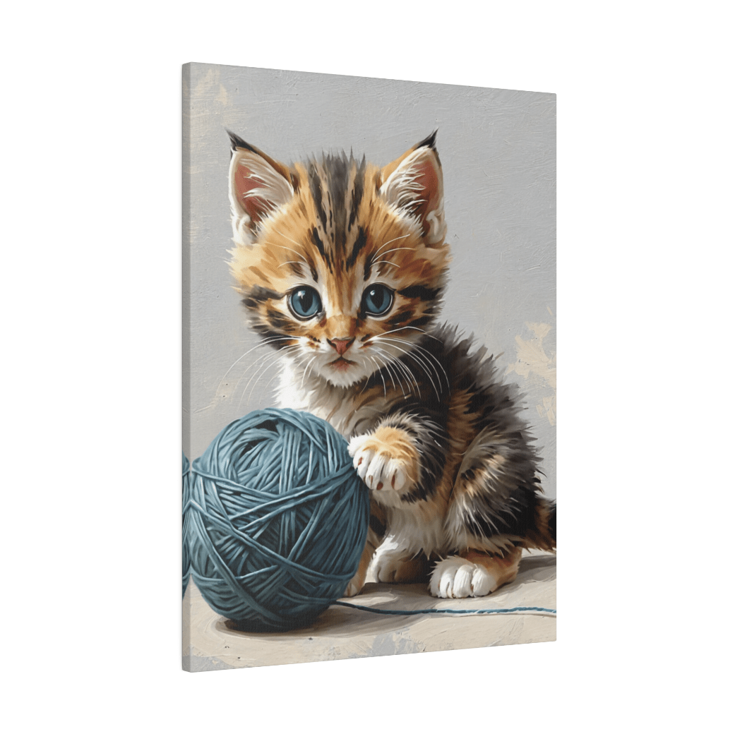 Kitten Playing With Yarn - Wall Art - Aestheticanvas