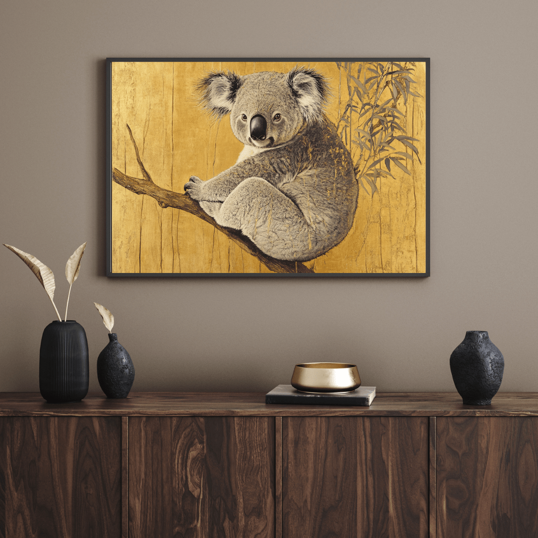 Koala on a Branch - Animal Wall Art - Aestheticanvas