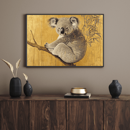 Koala on a Branch - Animal Wall Art - Aestheticanvas