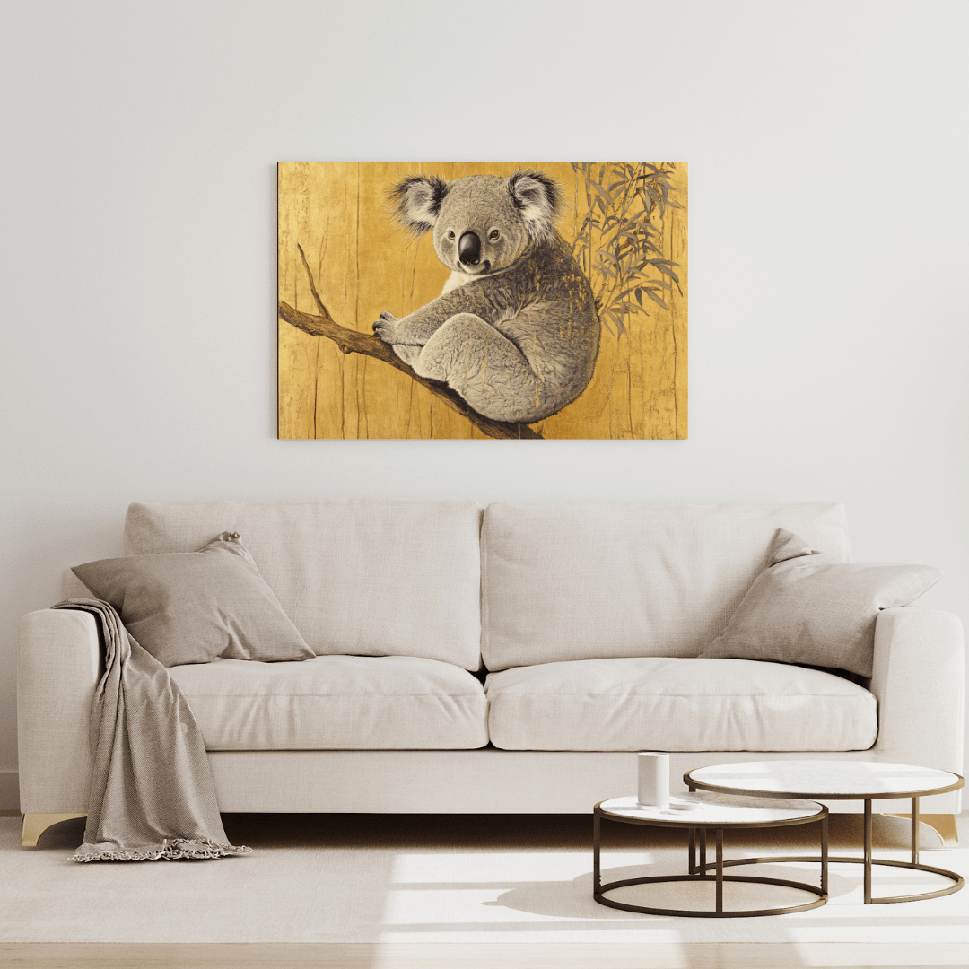 Koala on a Branch - Animal Wall Art - Aestheticanvas