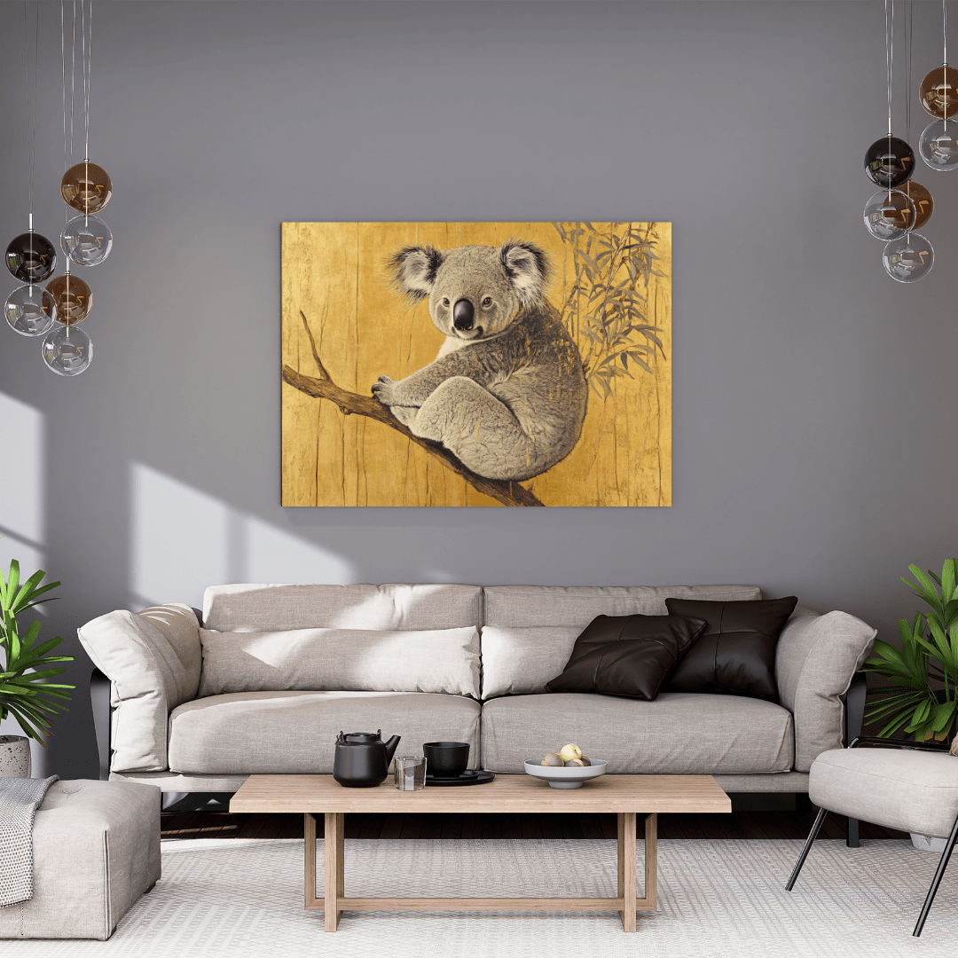 Koala on a Branch - Animal Wall Art - Aestheticanvas