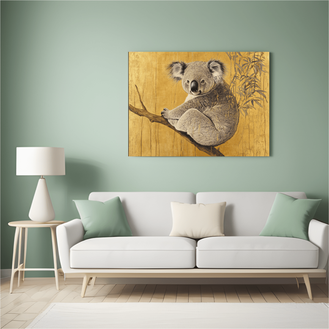 Koala on a Branch - Animal Wall Art - Aestheticanvas