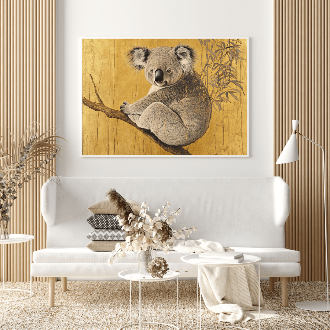 Koala on a Branch - Animal Wall Art - Aestheticanvas