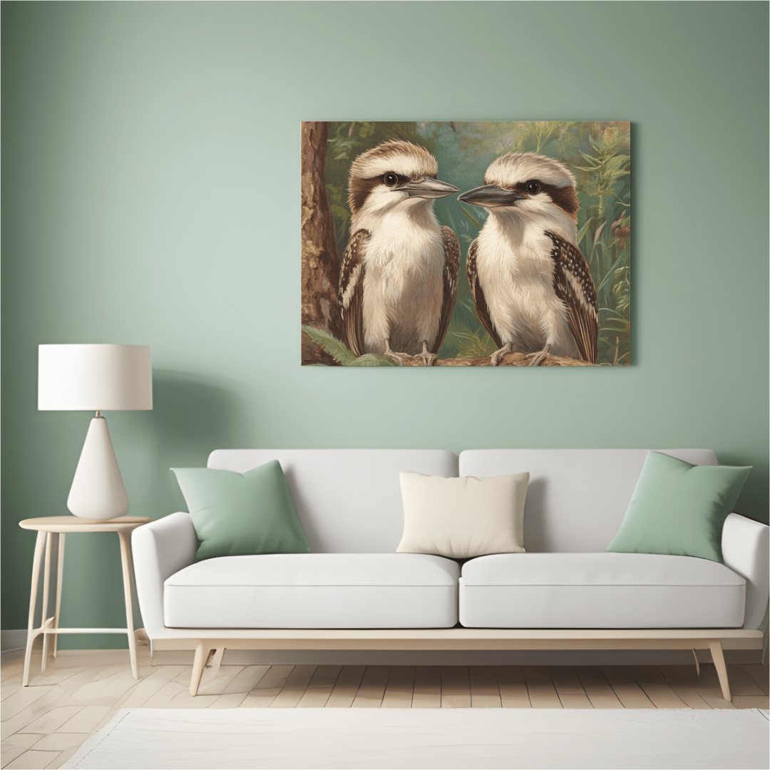 Kookaburra Companions - Bird Wall Art - Aestheticanvas