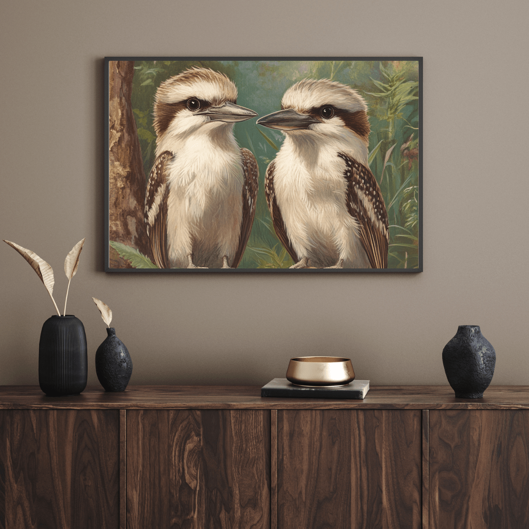 Kookaburra Companions - Bird Wall Art - Aestheticanvas