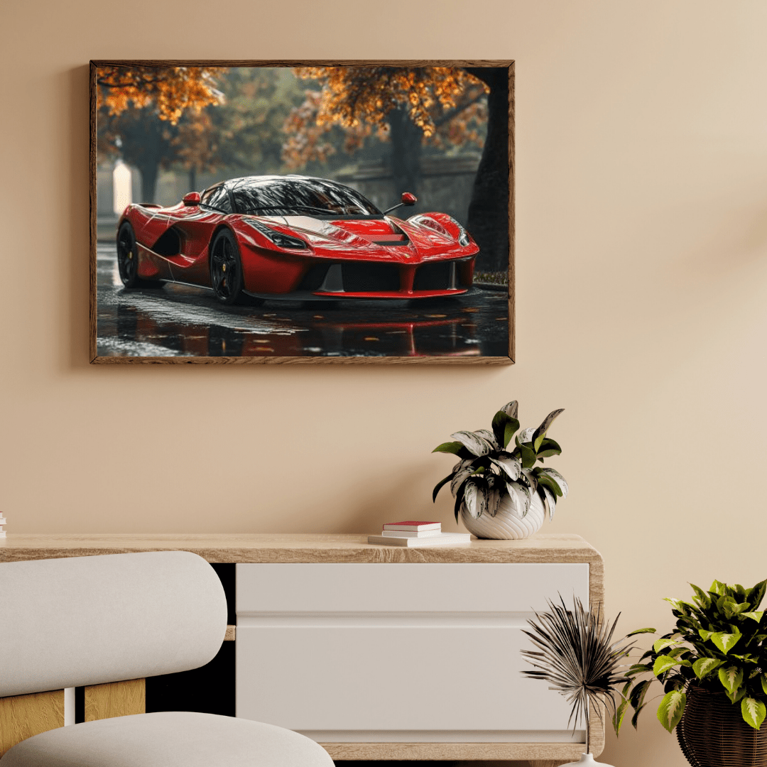 LaFerrari Autumn Reflections - Car Wall Art - Aestheticanvas