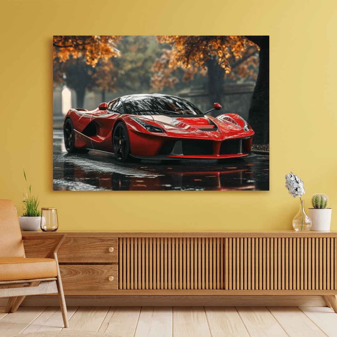 LaFerrari Autumn Reflections - Car Wall Art - Aestheticanvas