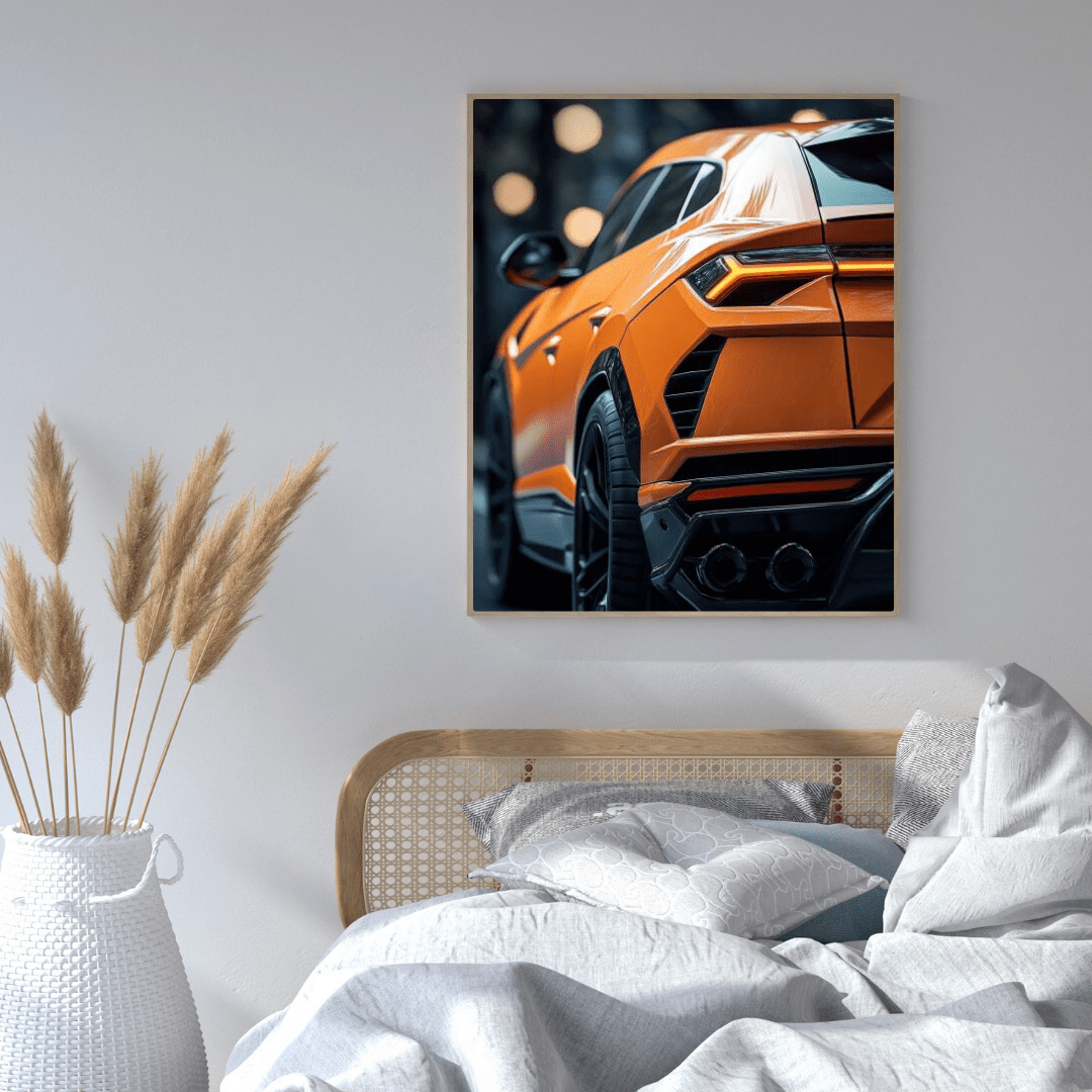 Lamborghini Urus Rear View - Car Wall Art - Aestheticanvas