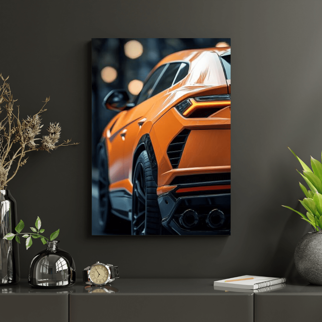 Lamborghini Urus Rear View - Car Wall Art - Aestheticanvas