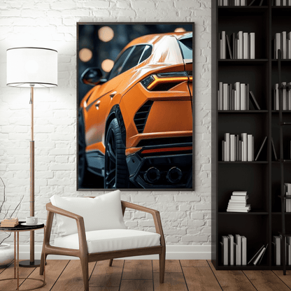 Lamborghini Urus Rear View - Car Wall Art - Aestheticanvas