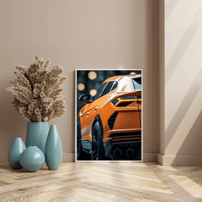 Lamborghini Urus Rear View - Car Wall Art - Aestheticanvas