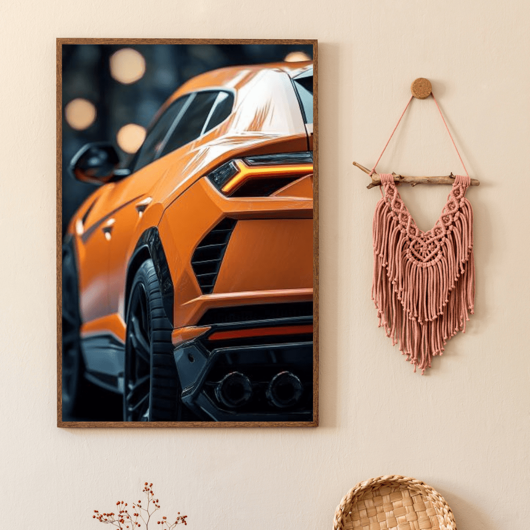 Lamborghini Urus Rear View - Car Wall Art - Aestheticanvas