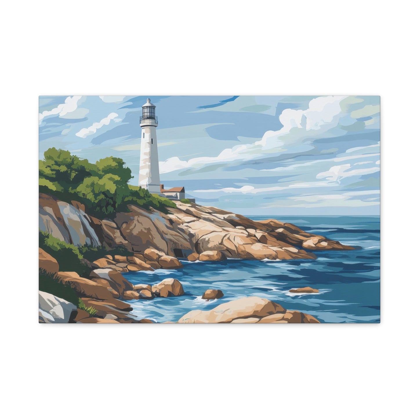 Lighthouse Serenity Coastal Haven - Landscape Wall Art - Aestheticanvas