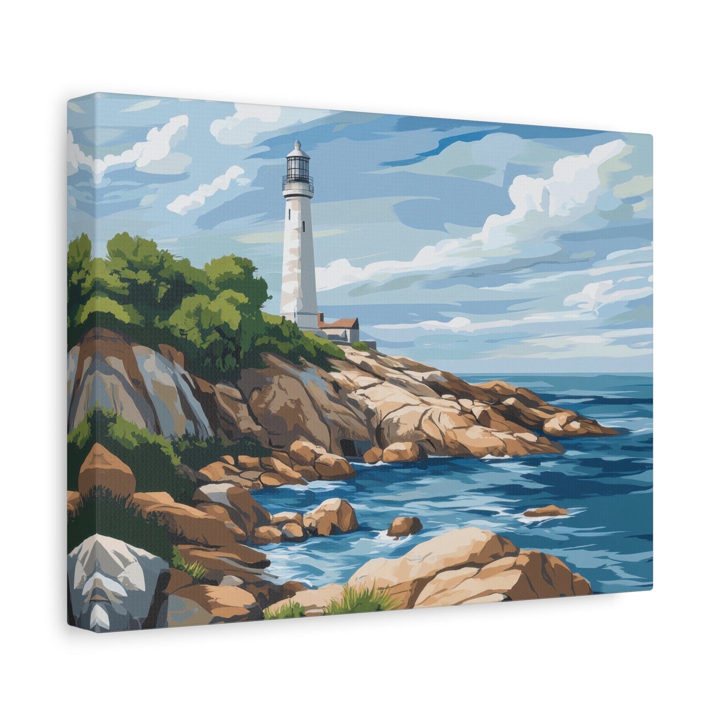 Lighthouse Serenity Coastal Haven - Landscape Wall Art - Aestheticanvas