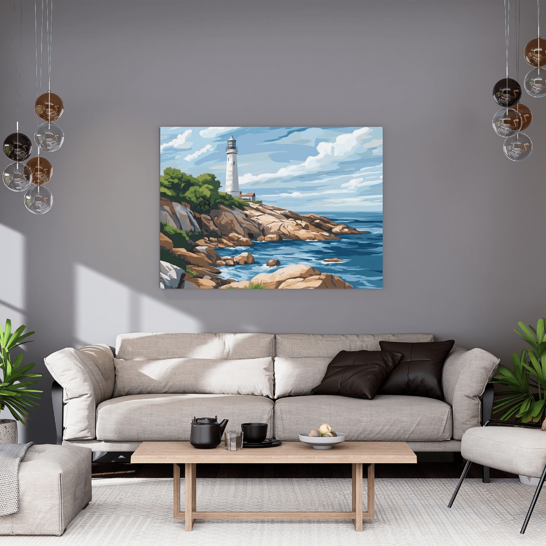 Lighthouse Serenity Coastal Haven - Landscape Wall Art - Aestheticanvas