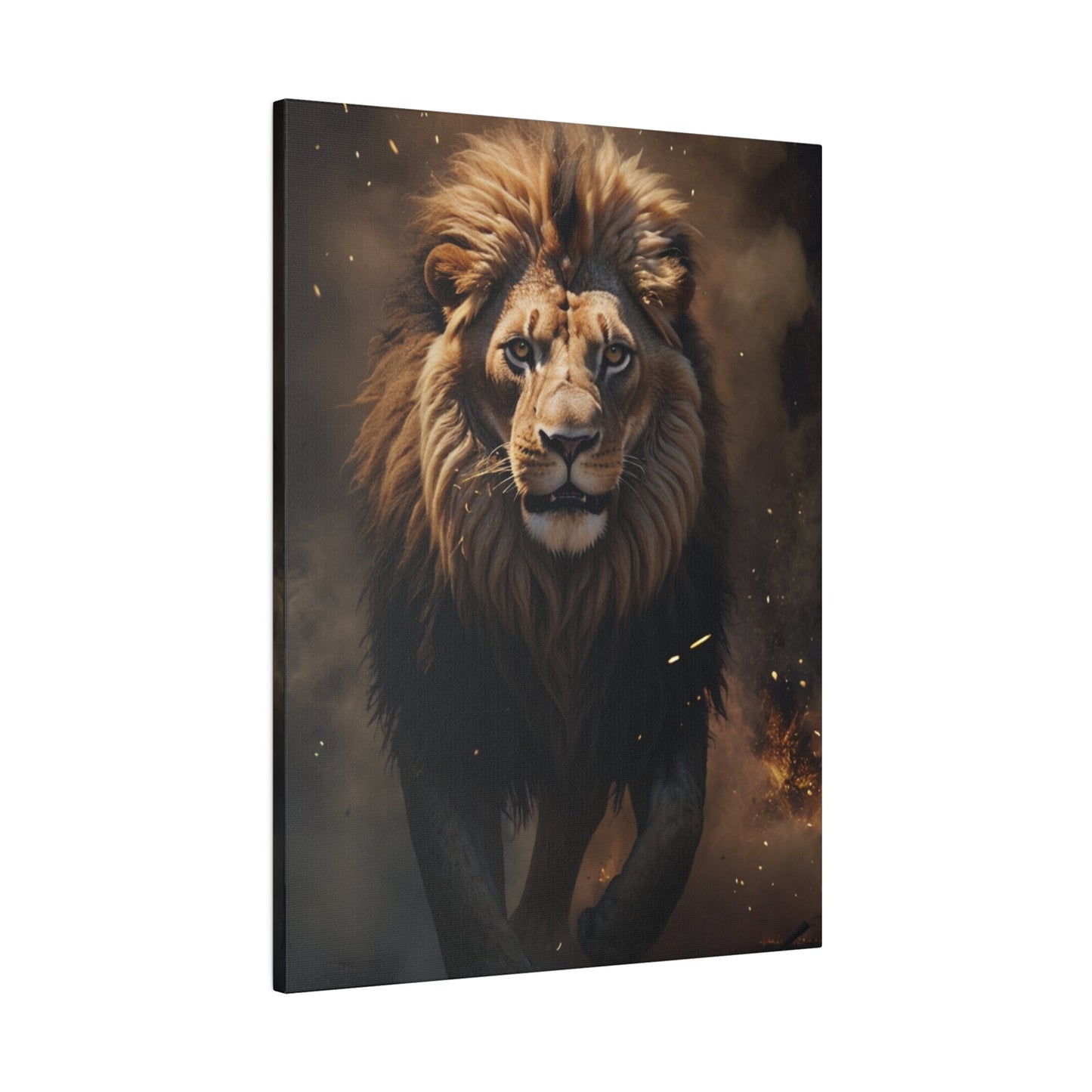 Lion Escaping from Fire - Wall Art - Aestheticanvas