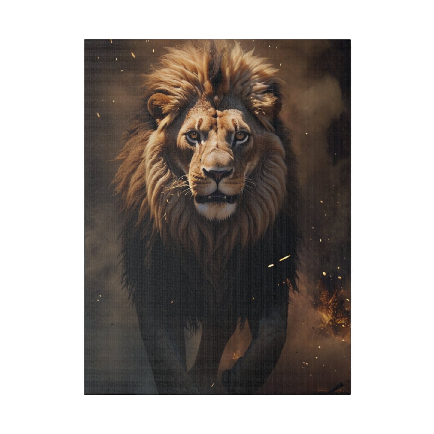 Lion Escaping from Fire - Wall Art - Aestheticanvas