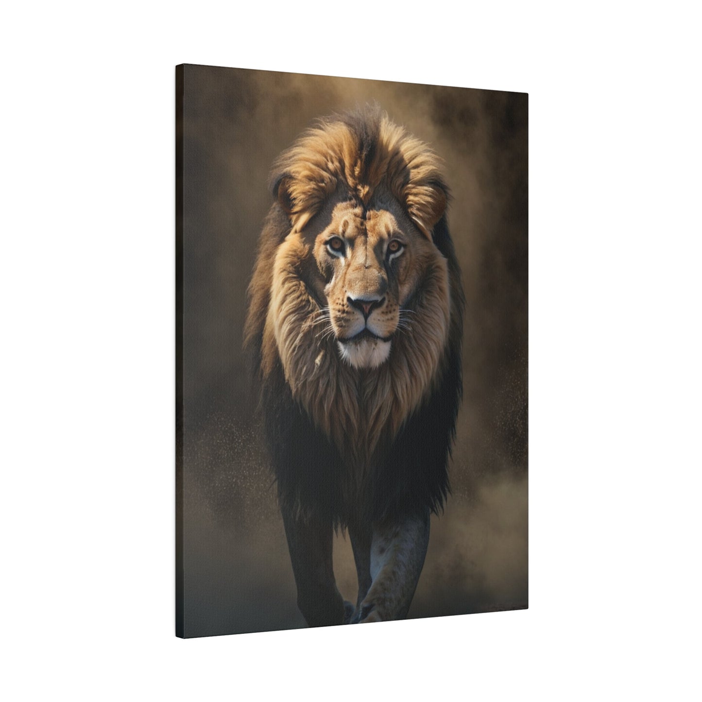 Lion In The Dust - Wall Art - Aestheticanvas