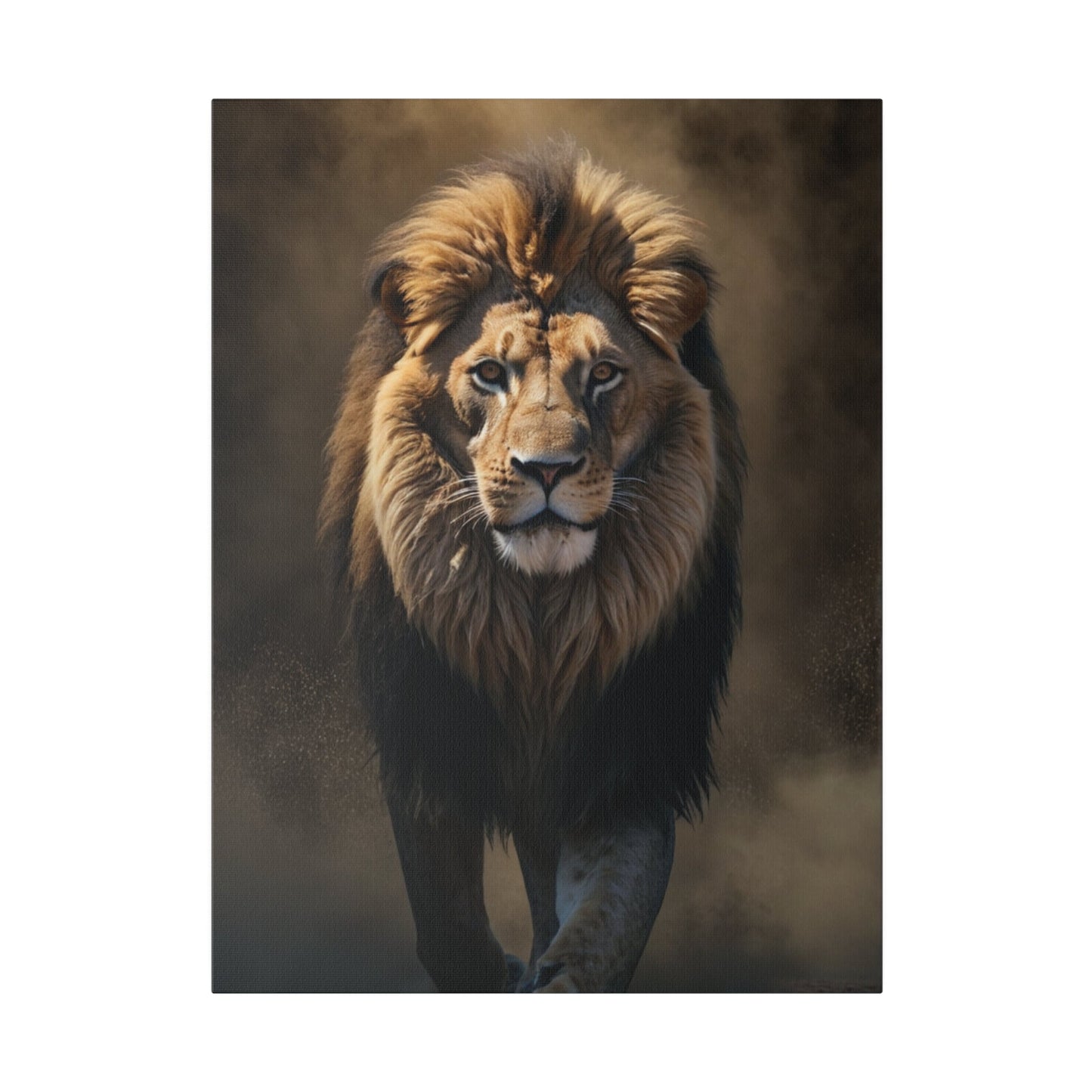 Lion In The Dust - Wall Art - Aestheticanvas