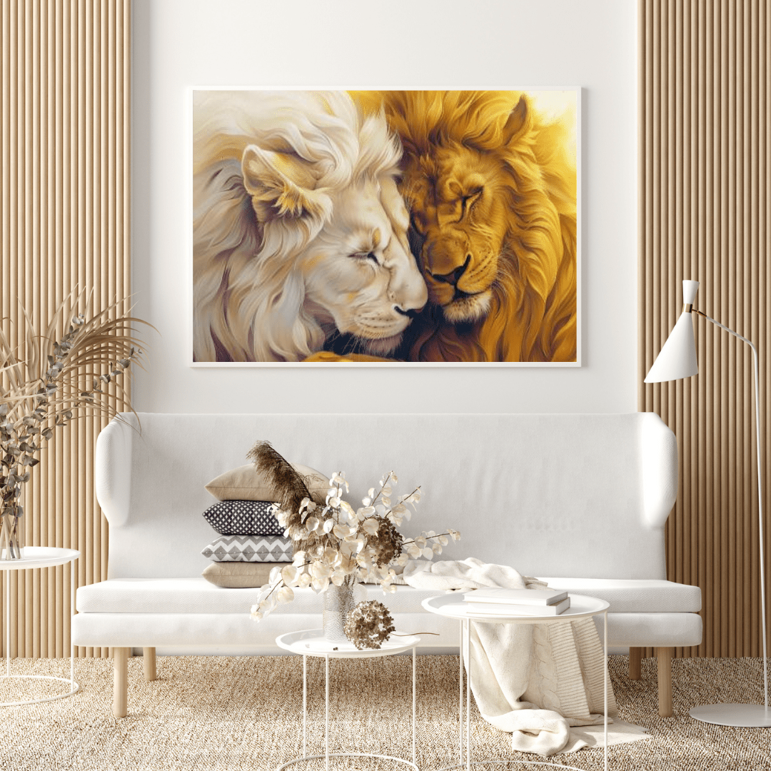 Lions' Loving Brotherhood - Animal Wall Art - Aestheticanvas