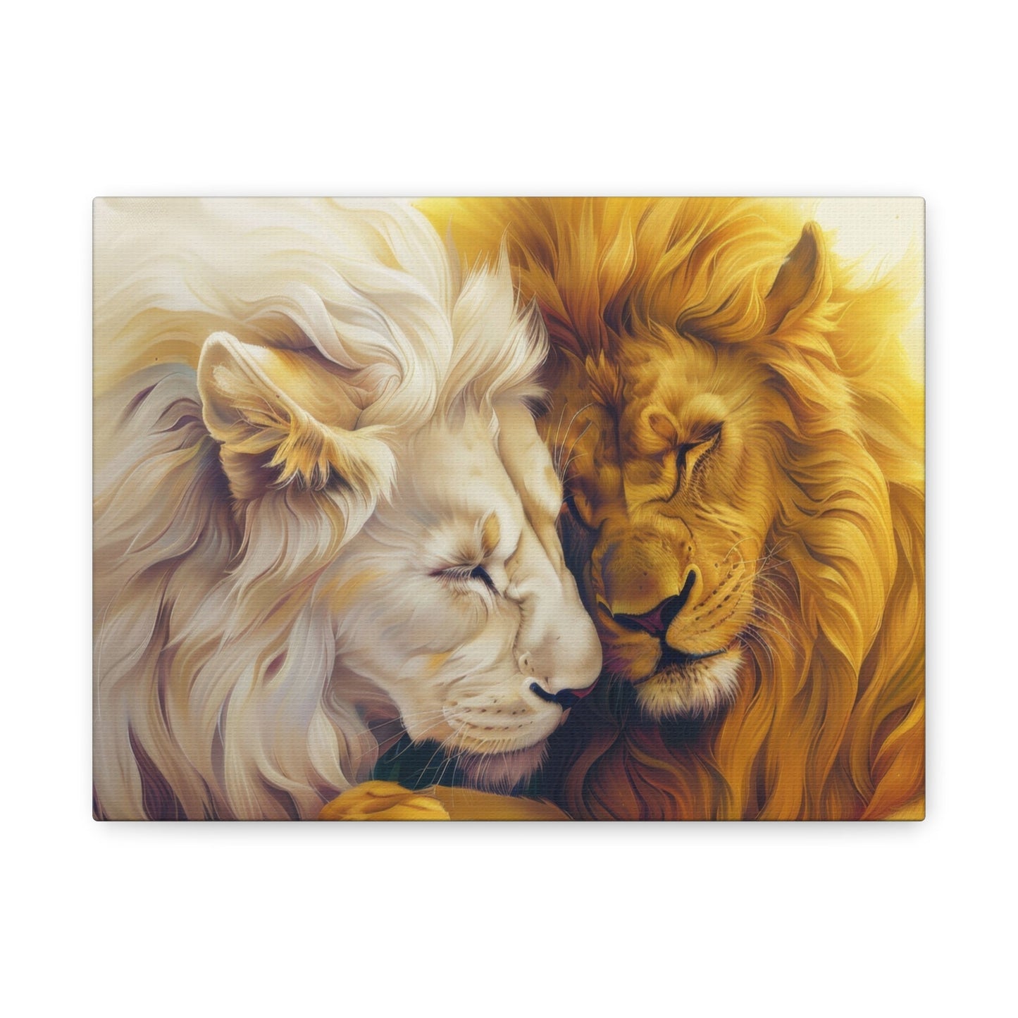 Lions' Loving Brotherhood - Animal Wall Art - Aestheticanvas