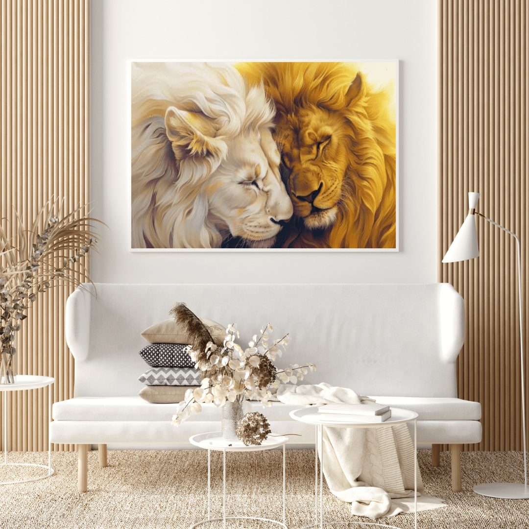 Lions' Loving Brotherhood - Animal Wall Art - Aestheticanvas