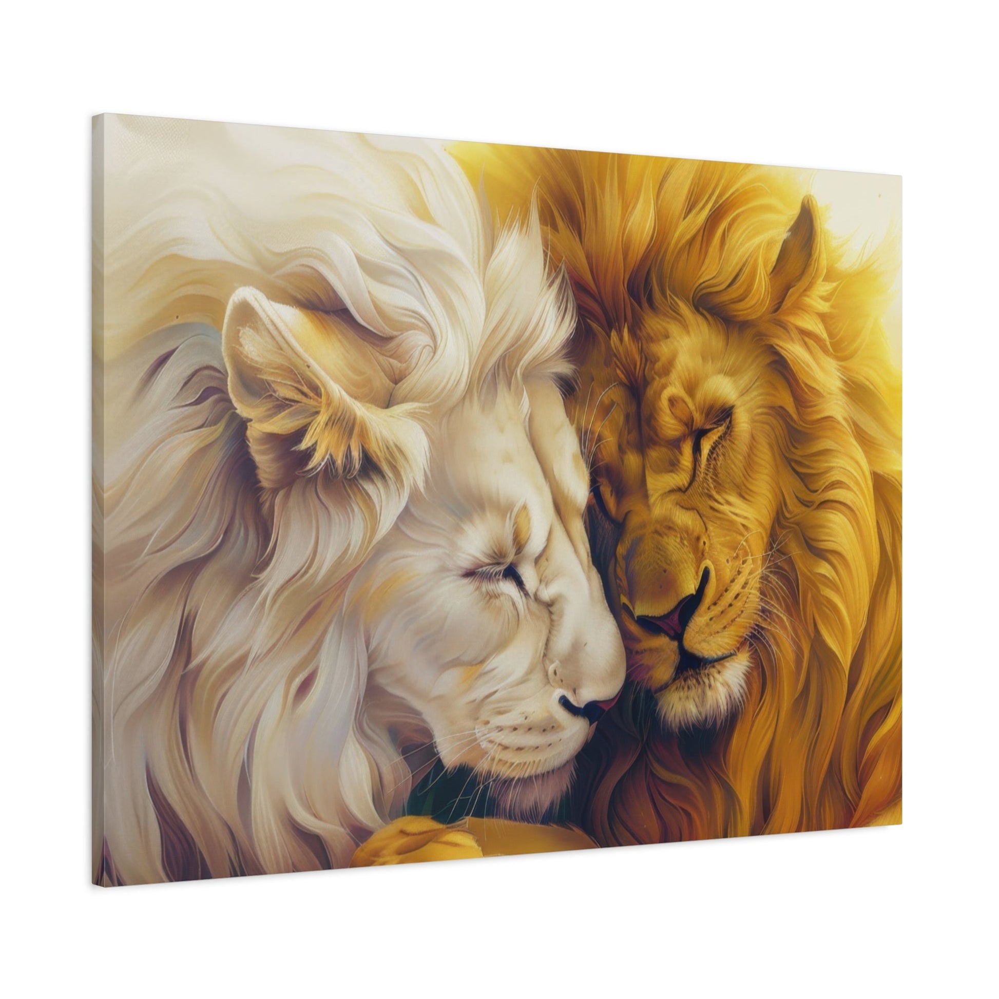 Lions' Loving Brotherhood - Animal Wall Art - Aestheticanvas