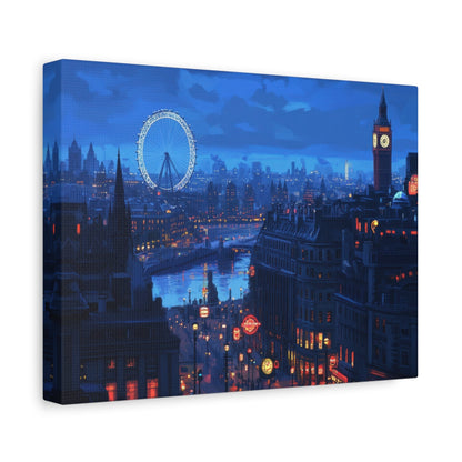 London Nightscape with Big Ben - City Wall Art - Aestheticanvas