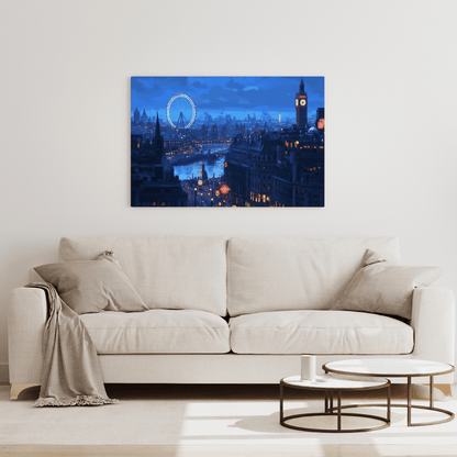 London Nightscape with Big Ben - City Wall Art - Aestheticanvas